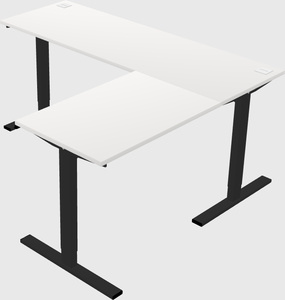 Sit-to-stand l-shaped desk