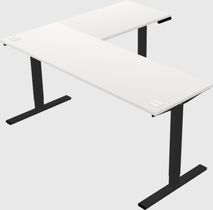 Sit-to-stand l-shaped desk