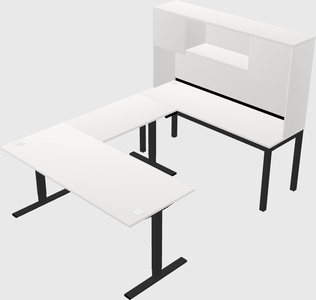 Sit-to-stand u-shaped desk