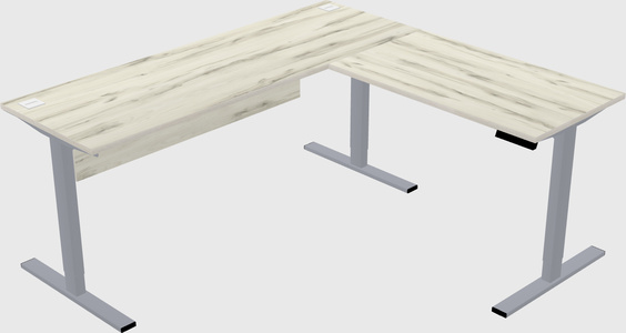 Sit-to-stand l-shaped desk