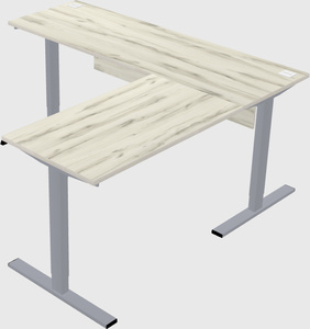 Sit-to-stand l-shaped desk