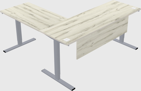 Sit-to-stand l-shaped desk