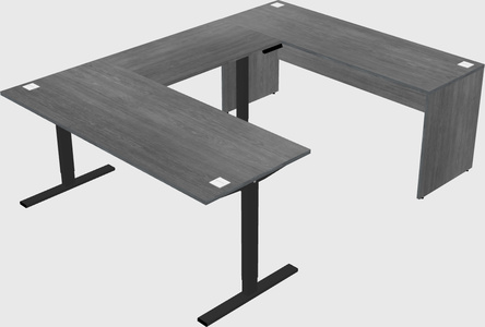 Sit-to-stand u-shaped desk