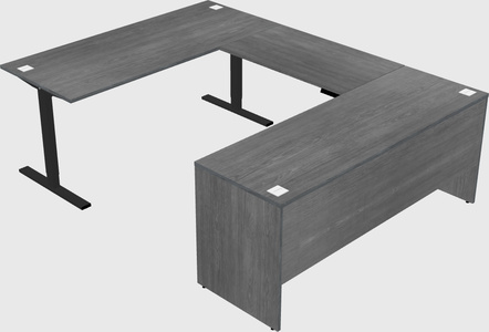 Sit-to-stand u-shaped desk