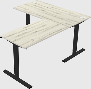Sit-to-stand l-shaped desk