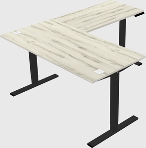 Sit-to-stand l-shaped desk