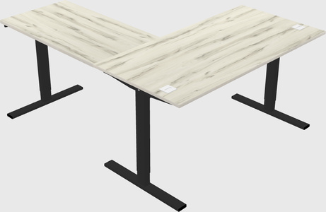 Sit-to-stand l-shaped desk