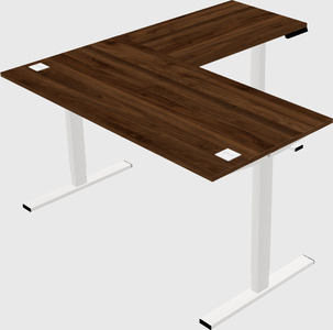 Sit-to-stand l-shaped desk
