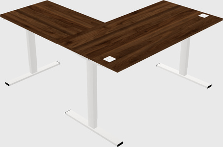Sit-to-stand l-shaped desk