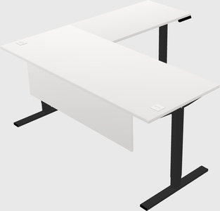 Sit-to-stand l-shaped desk