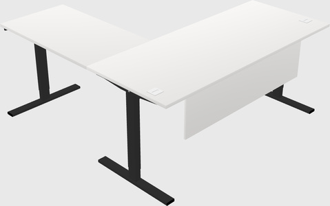Sit-to-stand l-shaped desk