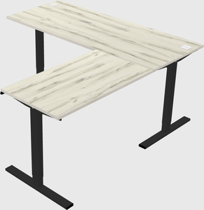 Sit-to-stand l-shaped desk