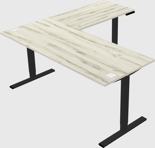 Sit-to-stand l-shaped desk
