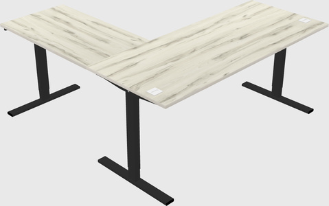 Sit-to-stand l-shaped desk