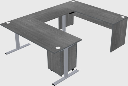 Sit-to-stand u-shaped desk
