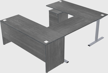 Sit-to-stand u-shaped desk
