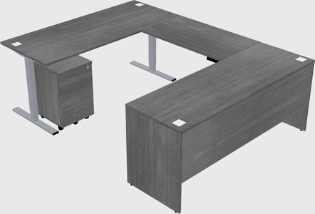 Sit-to-stand u-shaped desk