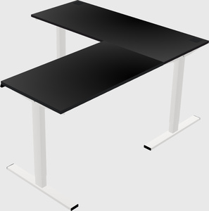 Sit-to-stand l-shaped desk