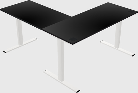Sit-to-stand l-shaped desk