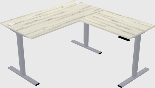 Sit-to-stand l-shaped desk