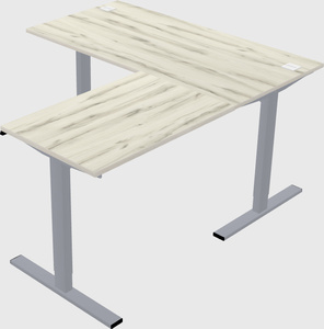 Sit-to-stand l-shaped desk