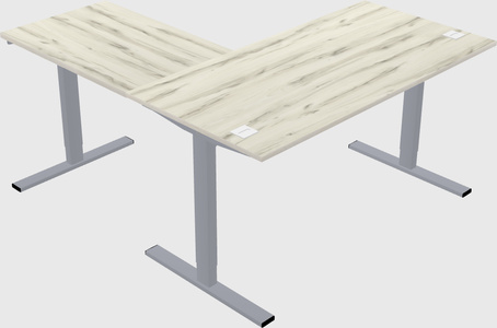 Sit-to-stand l-shaped desk