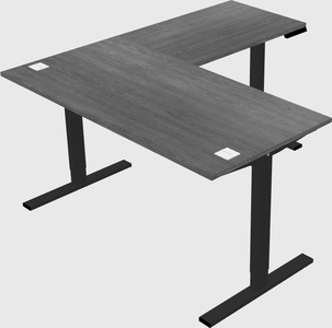 Sit-to-stand l-shaped desk