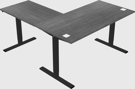 Sit-to-stand l-shaped desk