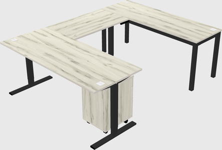 Sit-to-stand u-shaped desk