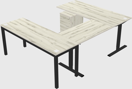 Sit-to-stand u-shaped desk