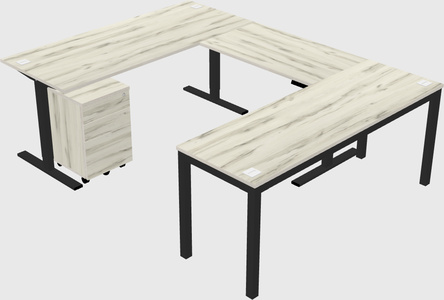 Sit-to-stand u-shaped desk