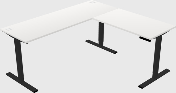 Sit-to-stand L-shaped Desk