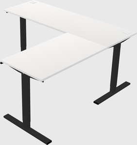 Sit-to-stand l-shaped desk