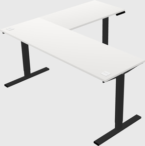 Sit-to-stand l-shaped desk
