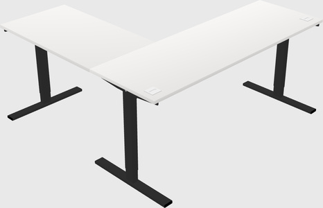 Sit-to-stand l-shaped desk