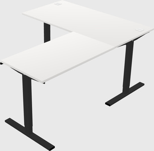 Sit-to-stand l-shaped desk