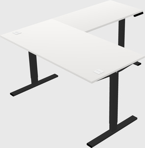 Sit-to-stand l-shaped desk