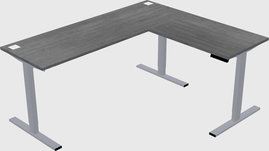 Sit-to-stand l-shaped desk