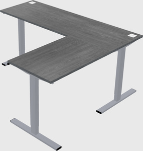 Sit-to-stand l-shaped desk
