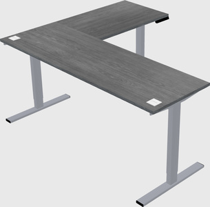Sit-to-stand l-shaped desk