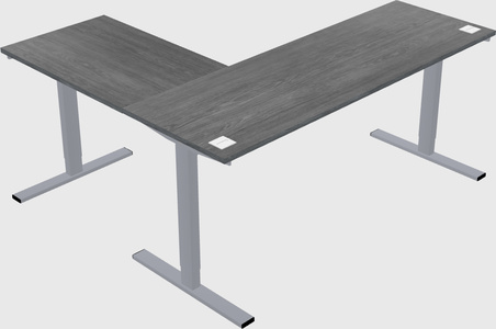 Sit-to-stand l-shaped desk