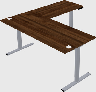 Sit-to-stand l-shaped desk
