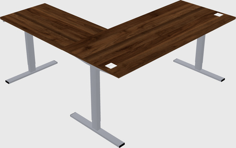 Sit-to-stand l-shaped desk