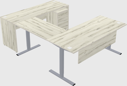 Sit-to-stand u-shaped desk