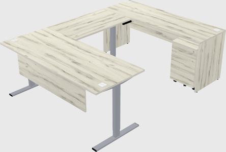 Sit-to-stand u-shaped desk
