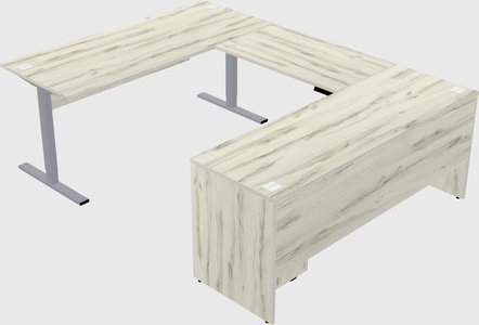 Sit-to-stand u-shaped desk