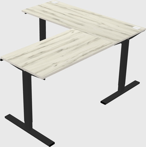 Sit-to-stand l-shaped desk