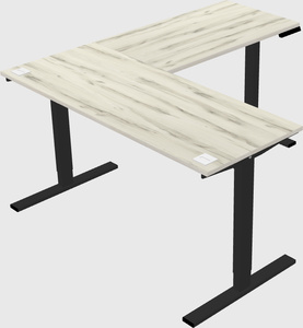 Sit-to-stand l-shaped desk