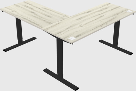 Sit-to-stand l-shaped desk