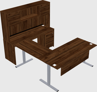 Sit-to-stand u-shaped desk